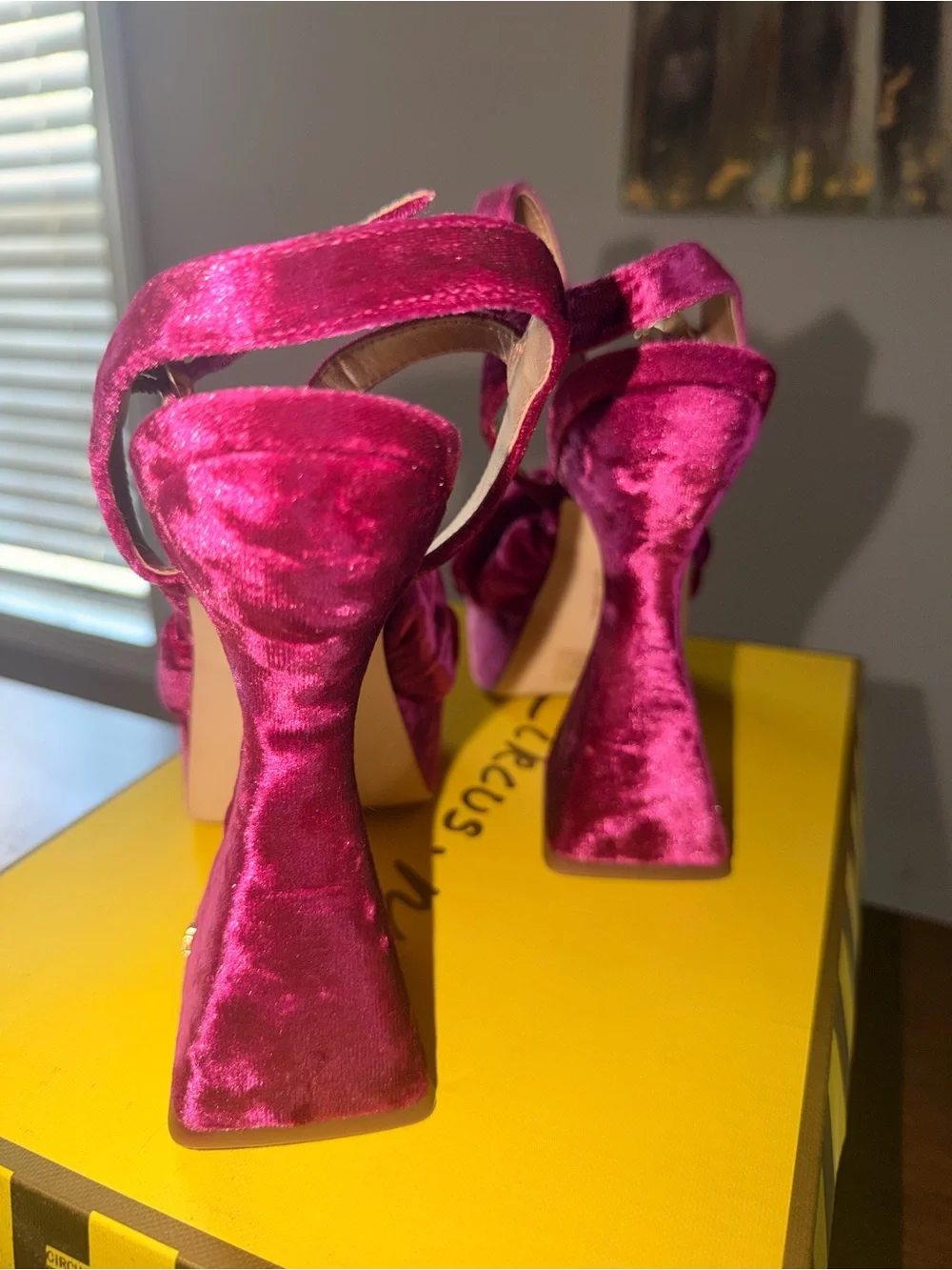 Women’s Circus NY Pink Velvet Knot Platform Heels